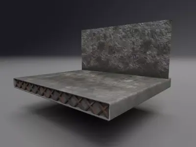 Concrete Construction Set - Factory Industrial Parts Low-poly 3D model