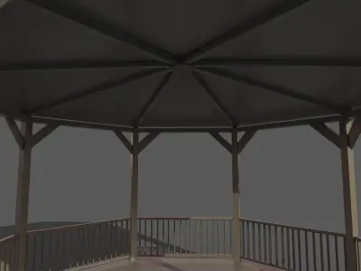 gazebo wooden Low-poly 3D model