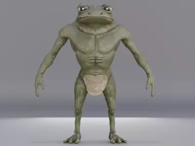 Frogman Character Rigged PBR 8K Textures version 4-0 Low-poly 3D model