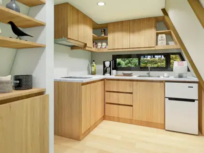 Elevated A-Frame Cabin with Modern Split-Loft Design 3D Model Low-poly 3D model