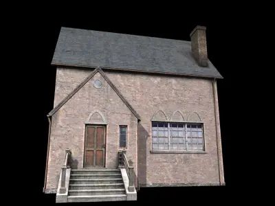 old house Low-poly 3D model 6