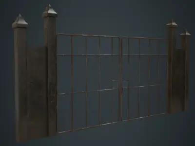 Gate 2B Low-poly 3D model