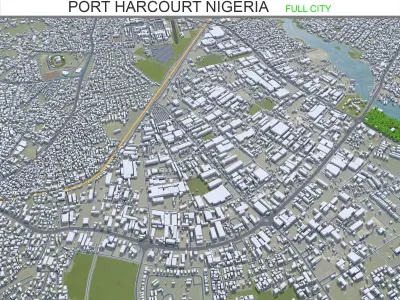 Port Harcourt Nigeria 30km AI Low-poly 3D model