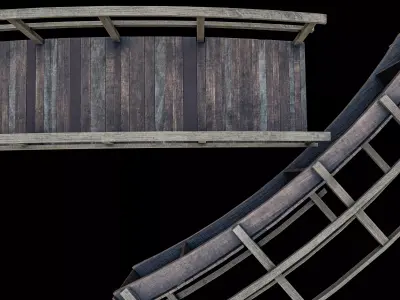 WoodBridge LowPoly wooden bridge Low-poly 3D model