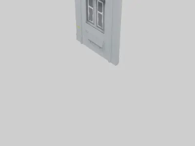 Panel with window door model Low-poly 3D model