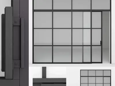 Aluminium door 7 3D model