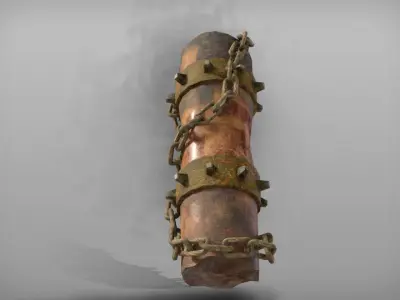 Totem with chain Free low-poly 3D model
