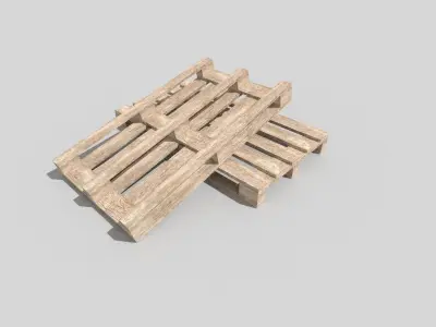 Wooden Pallet Low-poly 3D model