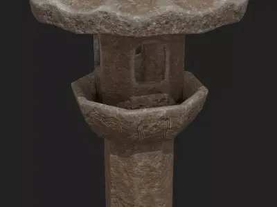 Korean Traditional Stone Lanterns Low-poly 3D model