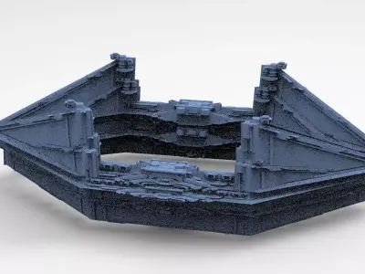 Sci-Fi Ocean Tech ship barrior Shield 2 3D model