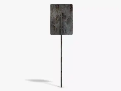 Damaged No Parking Sign Low-poly 3D model