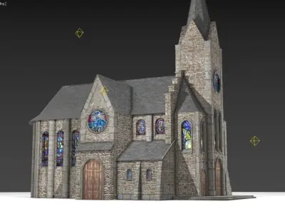 Medieval Church Low-poly 3D model