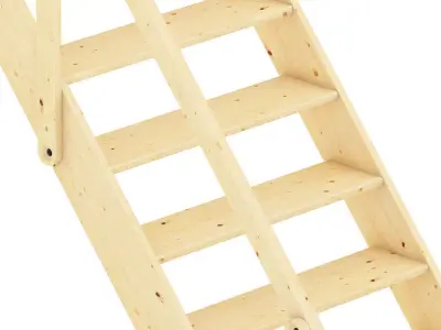 Wooden Stairs 6 3D model