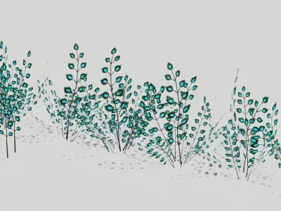 Glowing alien herbs 5 Low-poly 3D model