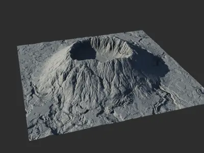 Landscape Environment Volcano 5 Low-poly 3D model