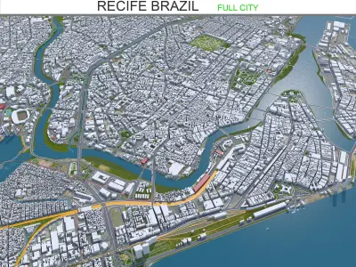 Recife Brazil 30km Low-poly 3D model