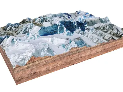 Jengish Chokusu Mountain China 3D model
