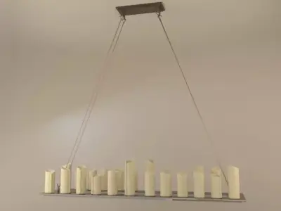 Pillar Candle Rectangle Chandelier Lamp large 3D model