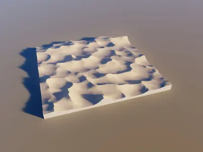 Desert sand landscape terrain Low-poly 3D model