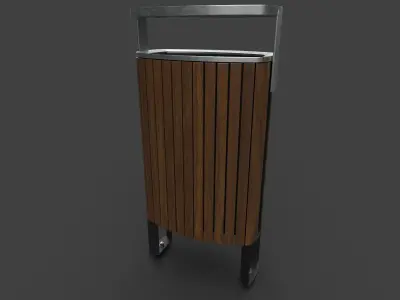 Litter bin Low-poly 3D model