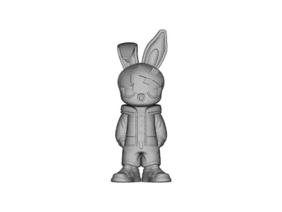 Street Style Bunny Character 3D Model for Jewelry Pendant Design 3D print model
