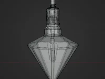 Diamond Bulb 4 types LED-twisted-Incandescent-Edison 3D model