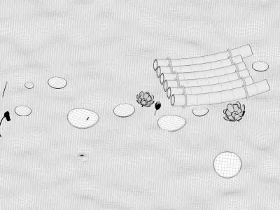  cartoon pond 3D model