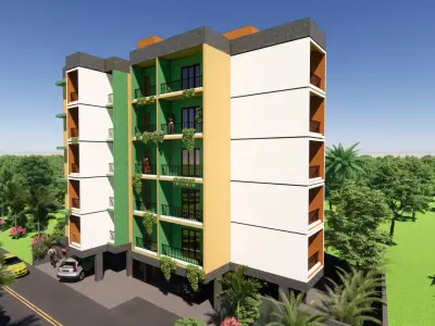 Contemporary Apartment Building - Urban Residential 3D model