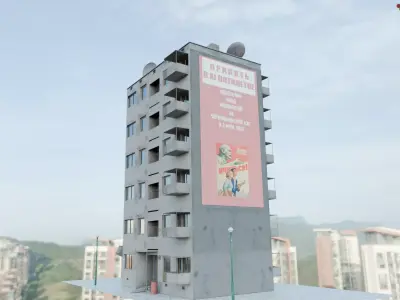 Lenin street Apartment house Pripyat before 1986 3D model