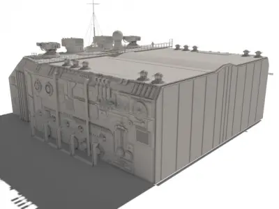 Scifi hangar 3D model buy