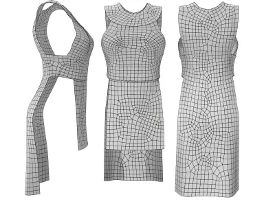 Open Side Tunic Low-poly 3D model