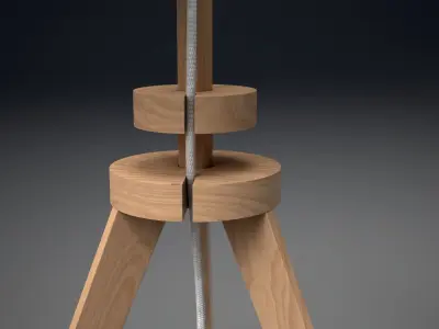 Lauters Lamp oak Low-poly 3D model