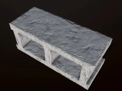 Cinderblock - PBR Game Ready concrete block Low-poly 3D model