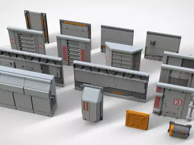 sci-fi Architecture kitbash 25 3D model