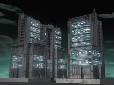 Anime Inspired Building Pack 3D model