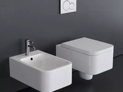 Scarabeo Ceramiche Next art 8301 art 8302 Wall-hung WC Low-poly 3D model