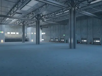 Warehouse Logistic 5 interior and exterior 3D model