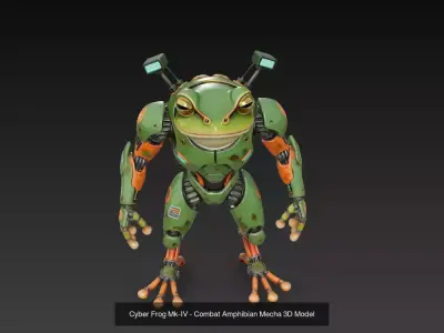 Cyber Frog Mecha Series - Amphibian Warfare Unit Collection 3D Model Pack