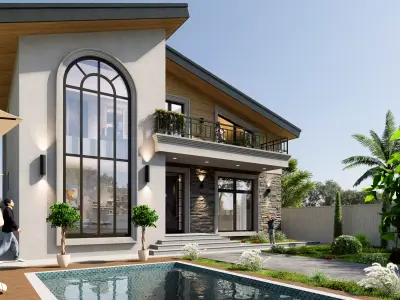 Villa Low-poly 3D model