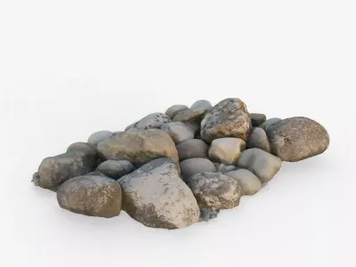 Rockery pile of rocks Low-poly 3D model