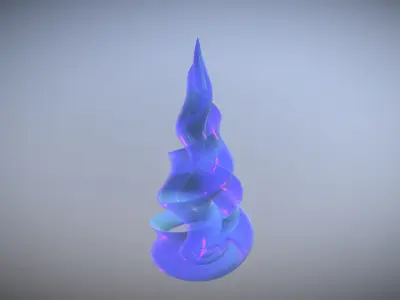 Spiral Pyramid Blue Glass 3D model