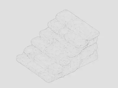 Stone staircase Low-poly 3D model get