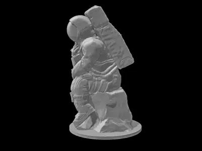 The Thinker Astronaut 3D print model 3D print model