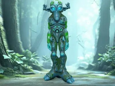 Mystic Alien Warrior model pack Low-poly 3D model