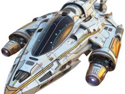 cartoon styled sci-fi spaceships pack Low-poly 3D model