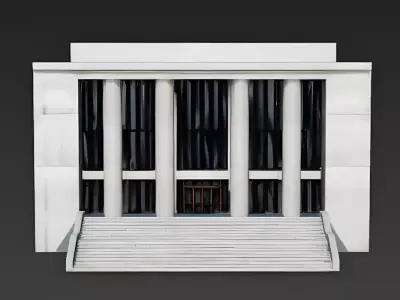 Brutalist Concrete Government Building 3D Model Low-poly 3D model