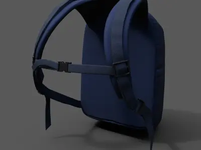 Backpack Camping Generic military color bag pockets product  Low-poly 3D model