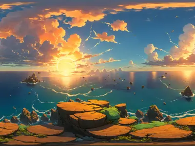 HDRI Cartoon Panoramas Low-poly 3D model