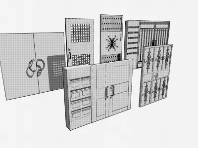 Asia Apartment doors 3D model