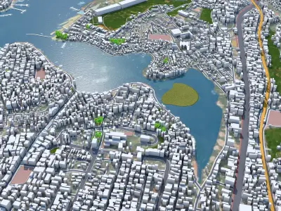 Salvador City Brazil Low-poly 3D model